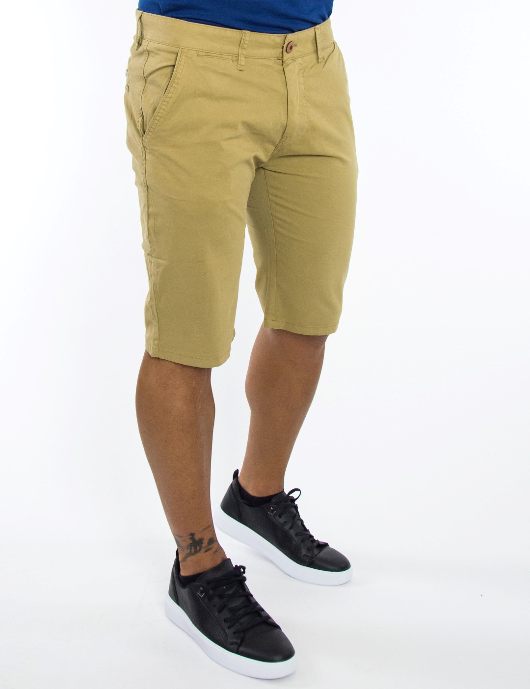 Ανδρική camel υφασμάτινη βερμούδα Chinos XW8525 φωτογραφία